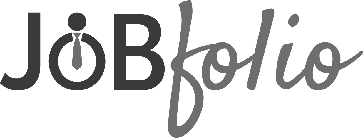Jobfolio logo, black and white