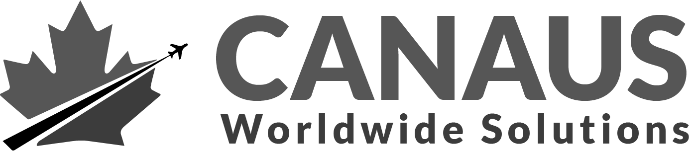 Canaus logo, black and white