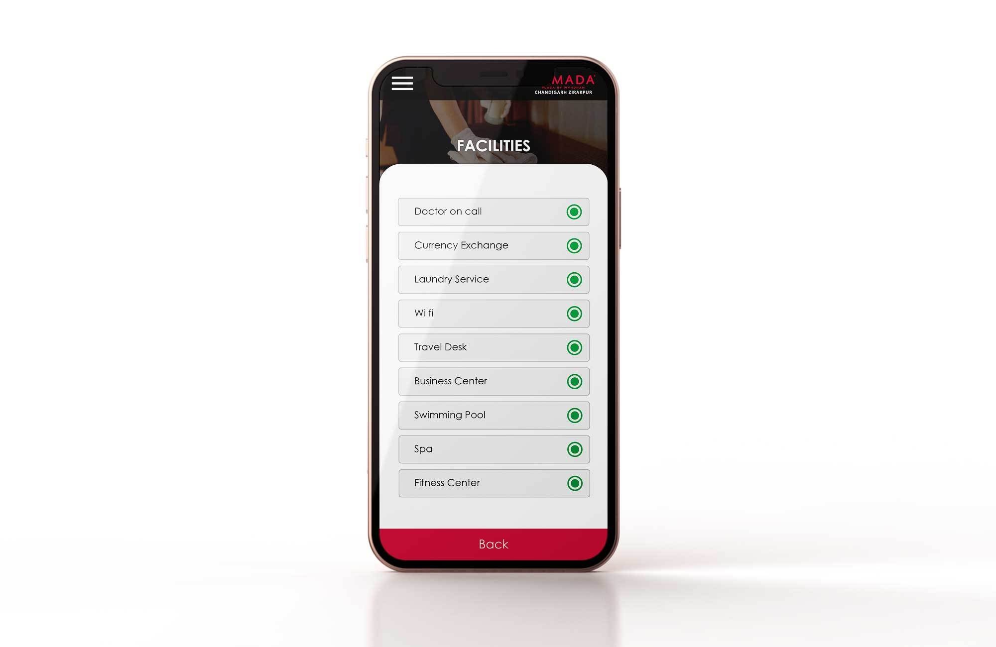 Ramada app screen — Book Rooms